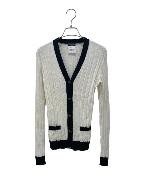 CHANEL（シャネル）CHANEL (シャネル) ライオンボタンカーディガン ホワイト サイズ:36の古着・服飾アイテム