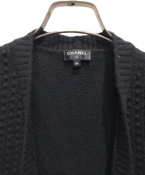 CHANEL（シャネル）CHANEL (シャネル) ノースリーブ テクスチャード カーディガン ブラック サイズ:34の古着・服飾アイテム