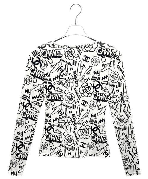 CHANEL（シャネル）CHANEL (シャネル) アイコンモチーフカットソー P61762V47215 ホワイト サイズ:34の古着・服飾アイテム