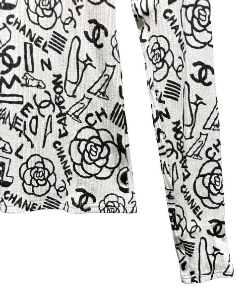 CHANEL（シャネル）CHANEL (シャネル) アイコンモチーフカットソー P61762V47215 ホワイト サイズ:34の古着・服飾アイテム