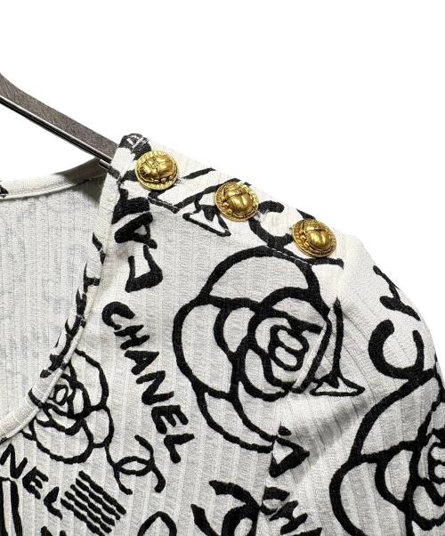 CHANEL（シャネル）CHANEL (シャネル) アイコンモチーフカットソー P61762V47215 ホワイト サイズ:34の古着・服飾アイテム