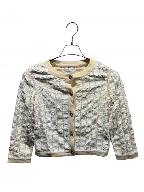 CHANEL（シャネル）CHANEL (シャネル) スパンコールカーディガン/P32744K00784 ベージュ サイズ:34の古着・服飾アイテム