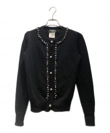 CHANEL（シャネル）の古着「パールトリム ニットカーディガン」｜ブラック