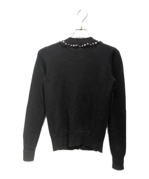 CHANEL（シャネル）CHANEL (シャネル) パールトリム ニットカーディガン ブラック サイズ:34の古着・服飾アイテム