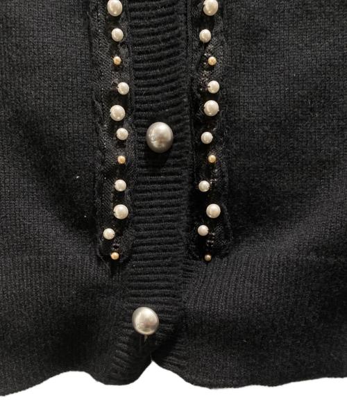 CHANEL（シャネル）CHANEL (シャネル) パールトリム ニットカーディガン ブラック サイズ:34の古着・服飾アイテム