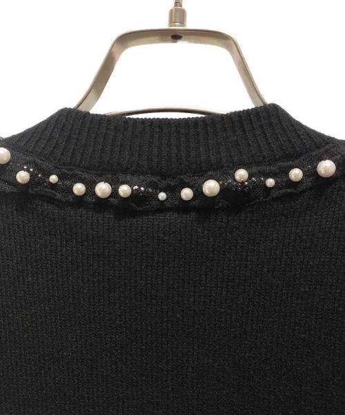 CHANEL（シャネル）CHANEL (シャネル) パールトリム ニットカーディガン ブラック サイズ:34の古着・服飾アイテム