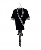 CHANELシャネル）の古着「カシュクールカーディガン」｜ブラック