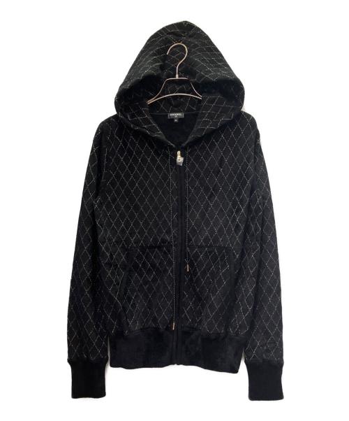 CHANEL（シャネル）CHANEL (シャネル) パイルジップパーカー ブラック サイズ:34の古着・服飾アイテム