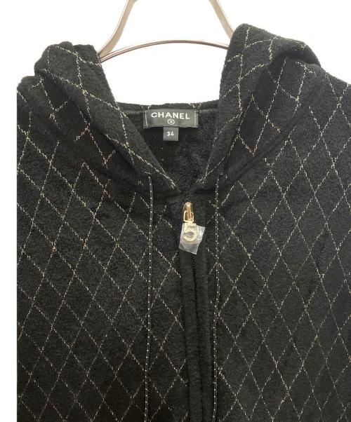 CHANEL（シャネル）CHANEL (シャネル) パイルジップパーカー ブラック サイズ:34の古着・服飾アイテム