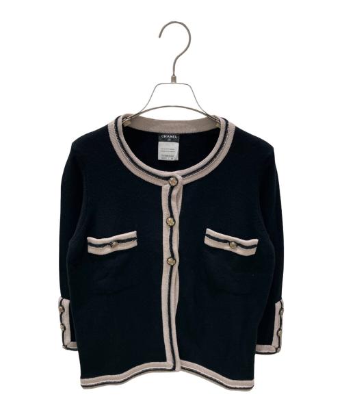 CHANEL（シャネル）CHANEL (シャネル) P37 ライオン×ココマークボタン カシミヤカーディガン ブラック サイズ:36の古着・服飾アイテム