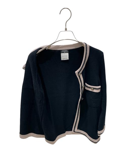 CHANEL（シャネル）CHANEL (シャネル) P37 ライオン×ココマークボタン カシミヤカーディガン ブラック サイズ:36の古着・服飾アイテム
