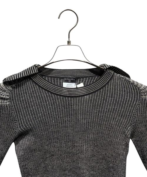 CHANEL（シャネル）CHANEL (シャネル) カシミヤ混ニット グレー サイズ:34の古着・服飾アイテム