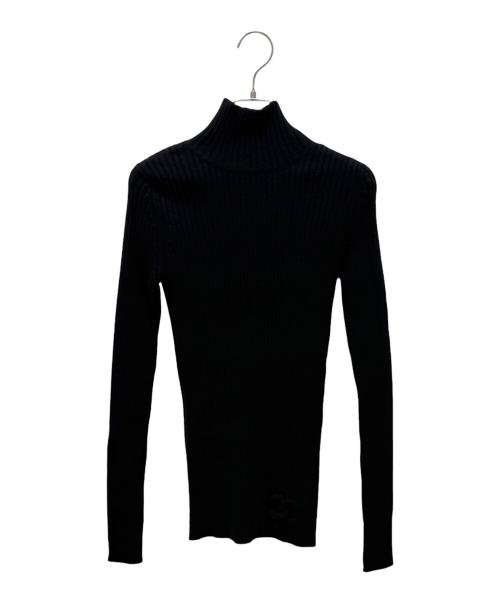 CHANEL（シャネル）CHANEL (シャネル) ココマークカシミヤハイネックリブニット ブラック サイズ:34の古着・服飾アイテム