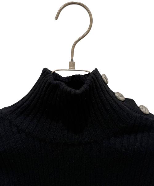 CHANEL（シャネル）CHANEL (シャネル) ココマークカシミヤハイネックリブニット ブラック サイズ:34の古着・服飾アイテム