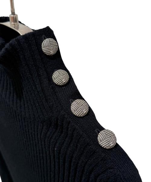 CHANEL（シャネル）CHANEL (シャネル) ココマークカシミヤハイネックリブニット ブラック サイズ:34の古着・服飾アイテム