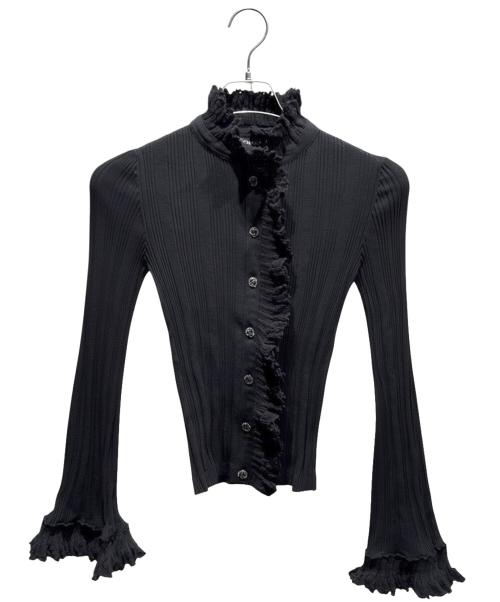 CHANEL（シャネル）CHANEL (シャネル) フリルニットシャツ P63074K48868 ブラック サイズ:34の古着・服飾アイテム