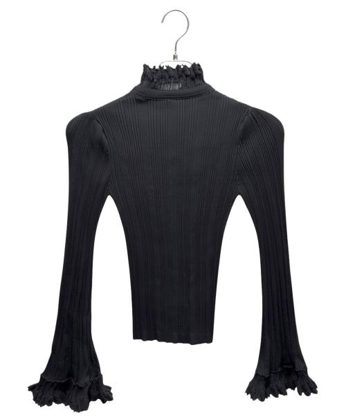 CHANEL（シャネル）CHANEL (シャネル) フリルニットシャツ P63074K48868 ブラック サイズ:34の古着・服飾アイテム