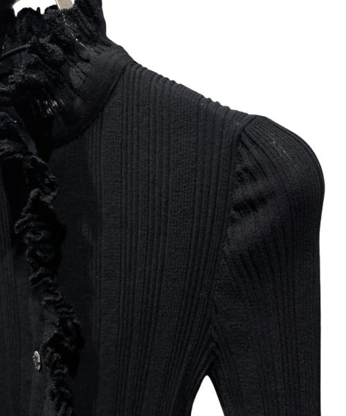 CHANEL（シャネル）CHANEL (シャネル) フリルニットシャツ P63074K48868 ブラック サイズ:34の古着・服飾アイテム