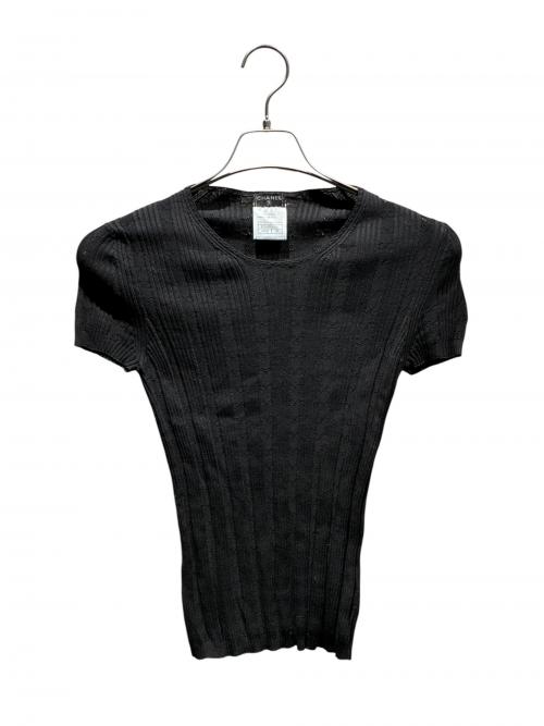 CHANEL（シャネル）CHANEL (シャネル) ココマーク半袖ニット ブラック サイズ:34の古着・服飾アイテム