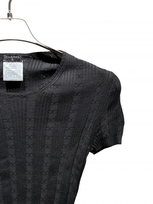 CHANEL（シャネル）CHANEL (シャネル) ココマーク半袖ニット ブラック サイズ:34の古着・服飾アイテム