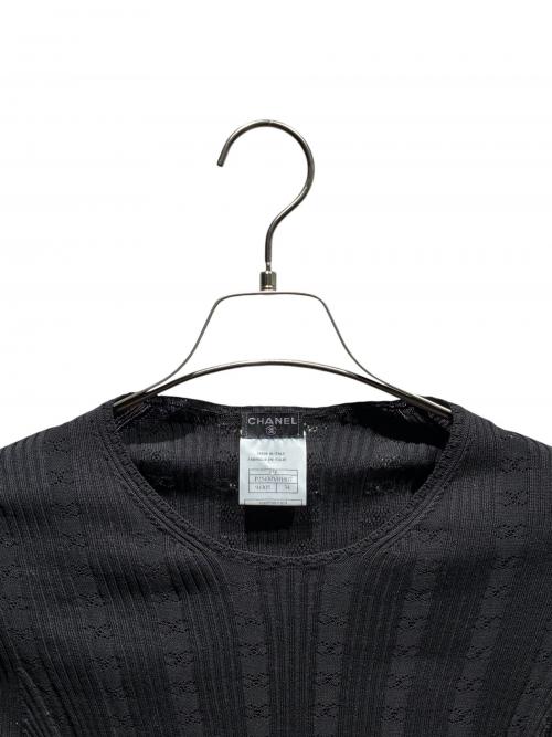 CHANEL（シャネル）CHANEL (シャネル) ココマーク半袖ニット ブラック サイズ:34の古着・服飾アイテム