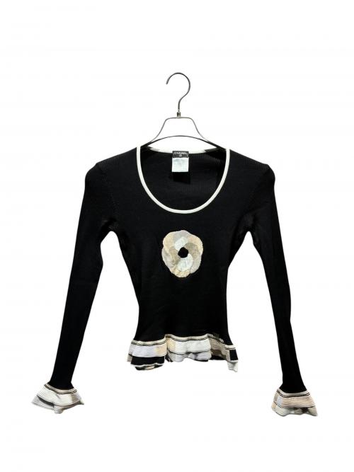 CHANEL（シャネル）CHANEL (シャネル) ペプラムニット ブラック サイズ:36の古着・服飾アイテム