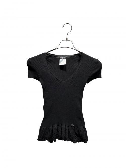 CHANEL（シャネル）CHANEL (シャネル) サマーニット ブラック サイズ:34の古着・服飾アイテム