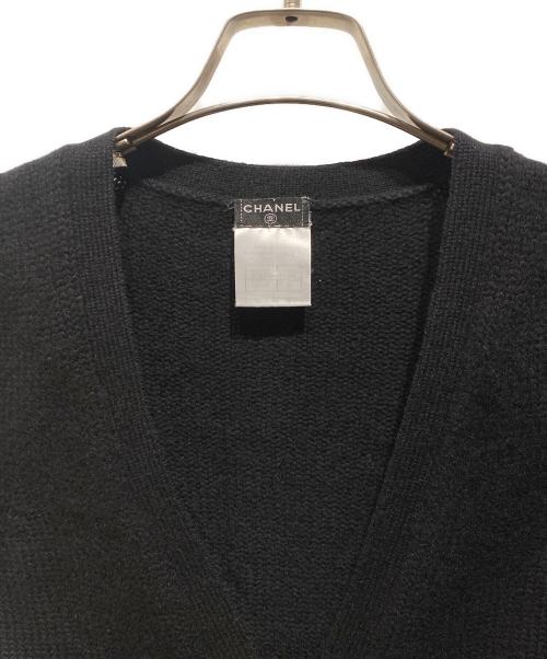 CHANEL（シャネル）CHANEL (シャネル) ヴィンテージカメリアココマークボタンニットカーディガン ブラック サイズ:不明の古着・服飾アイテム