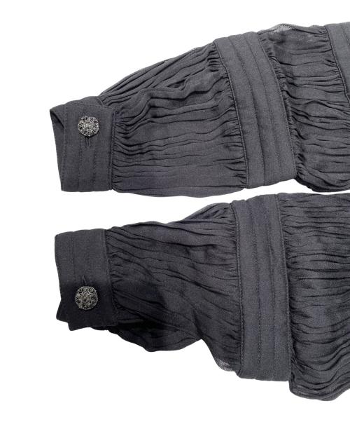 CHANEL（シャネル）CHANEL (シャネル) スタンドカラーギャザージャケット ブラック サイズ:34の古着・服飾アイテム