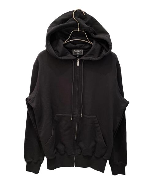 CHANEL（シャネル）CHANEL (シャネル) グラフィティ ロゴ パーカージップパーカー ブラック サイズ:XSの古着・服飾アイテム