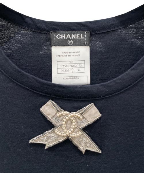 CHANEL（シャネル）CHANEL (シャネル) ココマーク半袖カットソー ブラック サイズ:34の古着・服飾アイテム