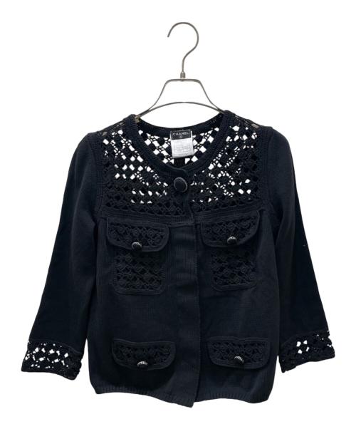 CHANEL（シャネル）CHANEL (シャネル) ニットカーディガン ブラック サイズ:34の古着・服飾アイテム
