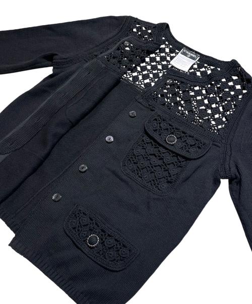 CHANEL（シャネル）CHANEL (シャネル) ニットカーディガン ブラック サイズ:34の古着・服飾アイテム