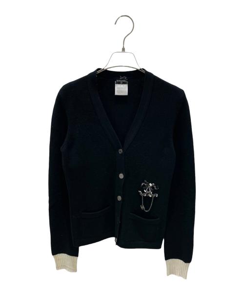 CHANEL（シャネル）CHANEL (シャネル) ココマークットカーディガン ブラック サイズ:34の古着・服飾アイテム