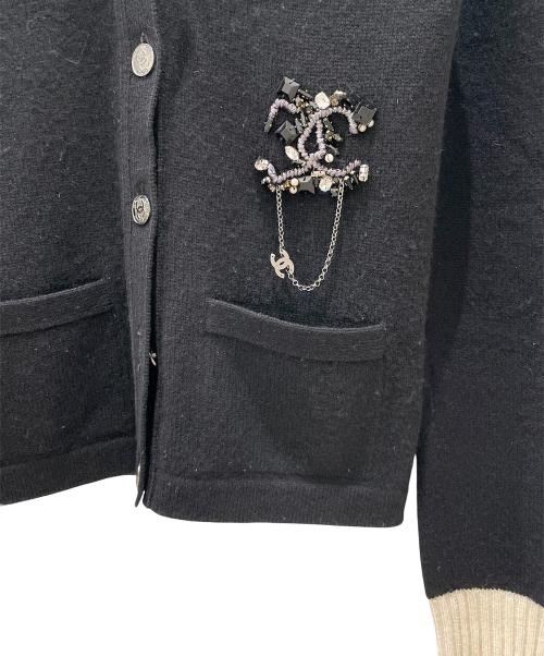 CHANEL（シャネル）CHANEL (シャネル) ココマークットカーディガン ブラック サイズ:34の古着・服飾アイテム