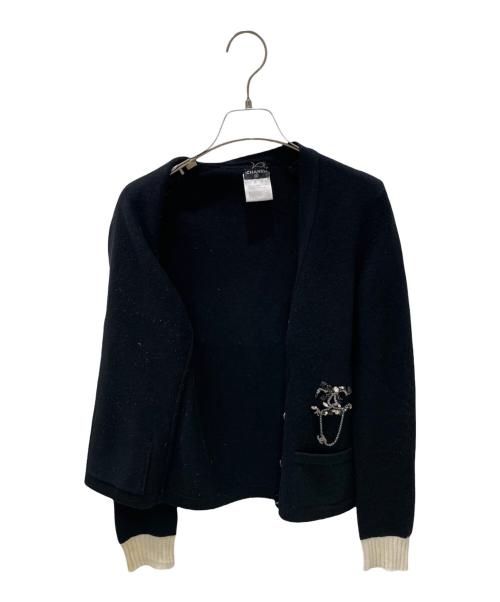 CHANEL（シャネル）CHANEL (シャネル) ココマークットカーディガン ブラック サイズ:34の古着・服飾アイテム