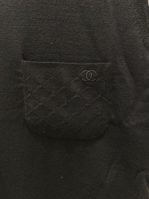 CHANEL（シャネル）CHANEL (シャネル) ココマークポケットノースリーブニット ブラック サイズ:34の古着・服飾アイテム