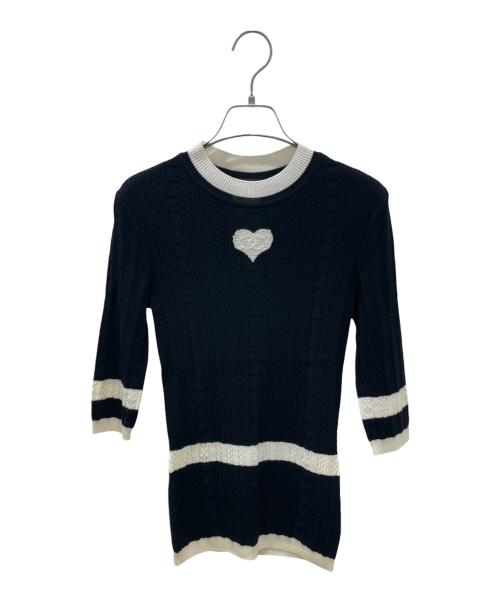 CHANEL（シャネル）CHANEL (シャネル) P52 ハートココマークリブニット ブラック サイズ:34の古着・服飾アイテム