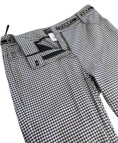 CHANEL（シャネル）CHANEL (シャネル) P53 ウエストロゴギンガムチェックパンツ ブラック サイズ:34の古着・服飾アイテム