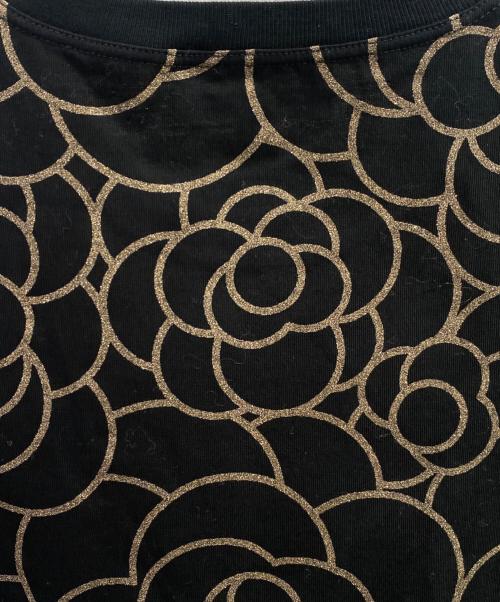 CHANEL（シャネル）CHANEL (シャネル) カメリアデザインカットソー ブラック サイズ:34の古着・服飾アイテム