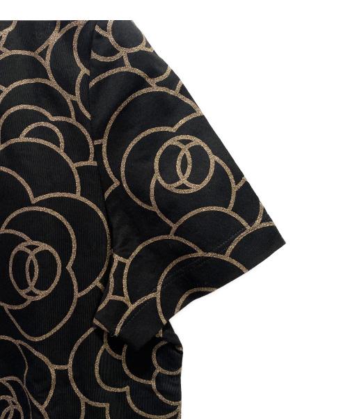 CHANEL（シャネル）CHANEL (シャネル) カメリアデザインカットソー ブラック サイズ:34の古着・服飾アイテム