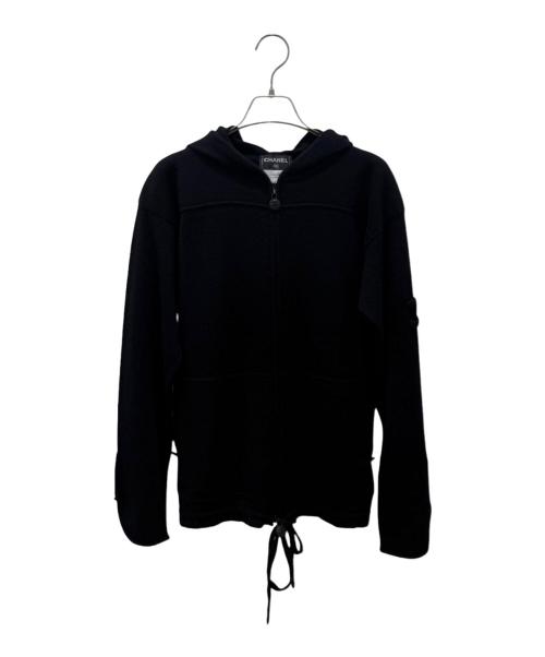 CHANEL（シャネル）CHANEL (シャネル) カシミヤニットジップパーカー ブラック サイズ:34の古着・服飾アイテム