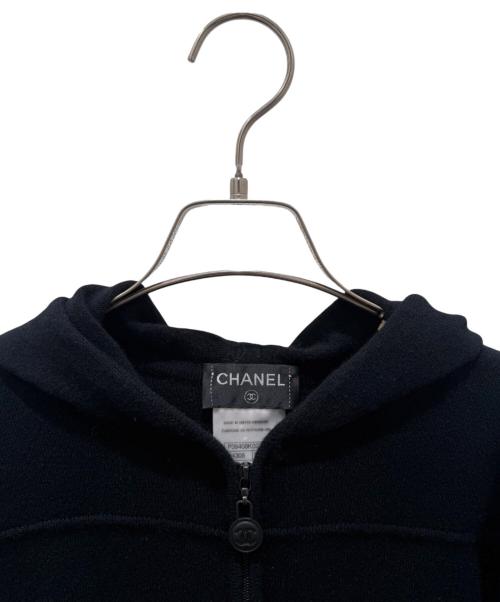 CHANEL（シャネル）CHANEL (シャネル) カシミヤニットジップパーカー ブラック サイズ:34の古着・服飾アイテム