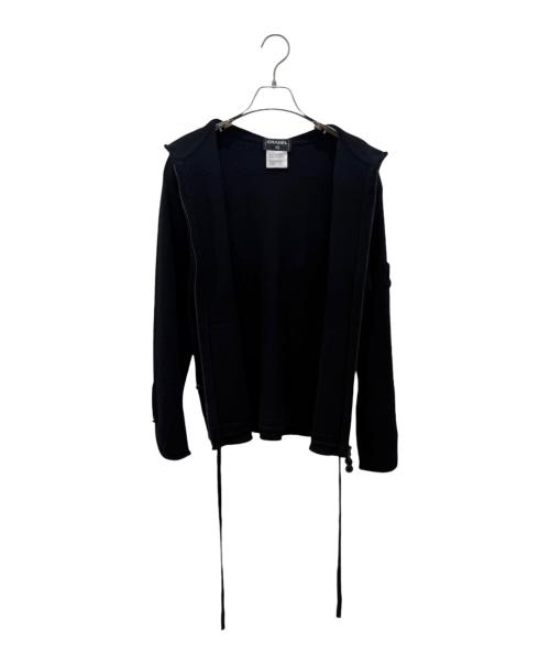 CHANEL（シャネル）CHANEL (シャネル) カシミヤニットジップパーカー ブラック サイズ:34の古着・服飾アイテム