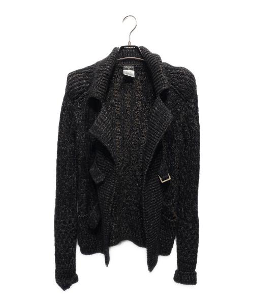 CHANEL（シャネル）CHANEL (シャネル) ベルトデザインニットカーディガン グレー サイズ:34の古着・服飾アイテム