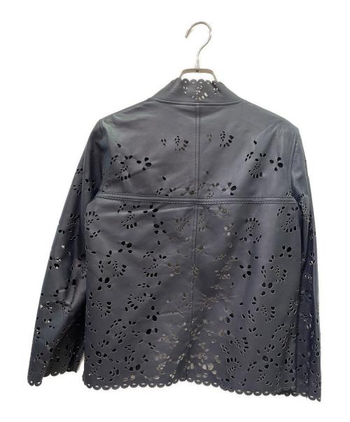 CHANEL（シャネル）CHANEL (シャネル) カッティングレザージャケット ブラック サイズ:34の古着・服飾アイテム