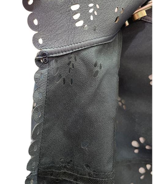 CHANEL（シャネル）CHANEL (シャネル) カッティングレザージャケット ブラック サイズ:34の古着・服飾アイテム
