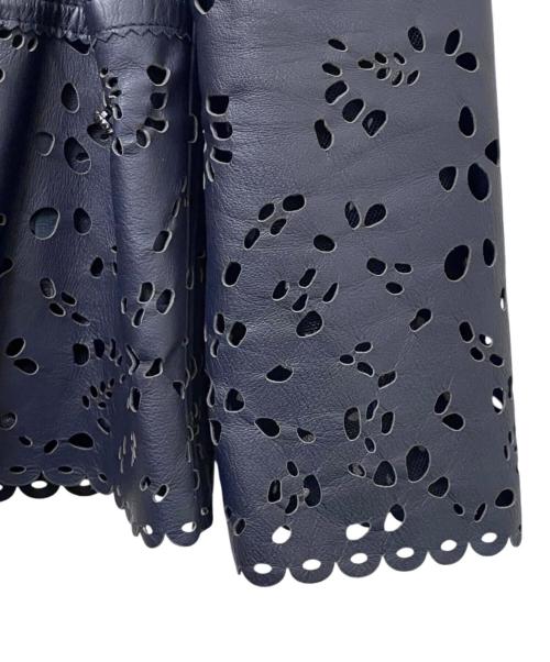 CHANEL（シャネル）CHANEL (シャネル) P39 カッティングレザージャケット ブラック サイズ:34の古着・服飾アイテム