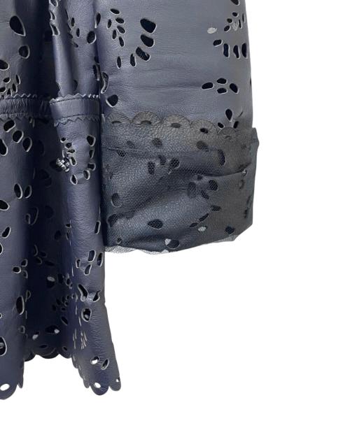 CHANEL（シャネル）CHANEL (シャネル) P39 カッティングレザージャケット ブラック サイズ:34の古着・服飾アイテム