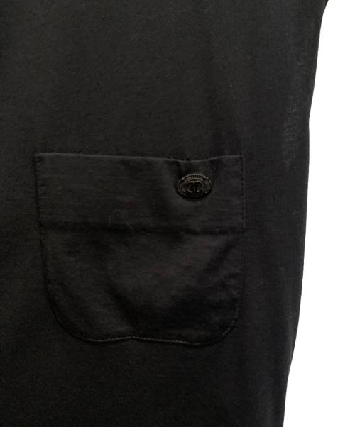 CHANEL（シャネル）CHANEL (シャネル) フレンチスリーブ ツイードトリム Tシャツ  ブラック サイズ:34の古着・服飾アイテム